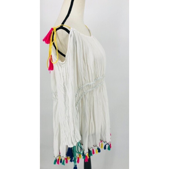 Nanette Lepore Swim Womens Boho Cover‎ up Dress White Size Xs Embroidered Tassel - Picture 5 of 14